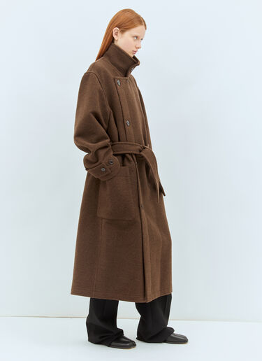 Lemaire Wrap Wool Coat Brown lem0258002