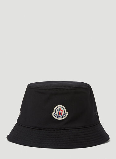Moncler Logo Patch Bucket Hat Black mon0249033
