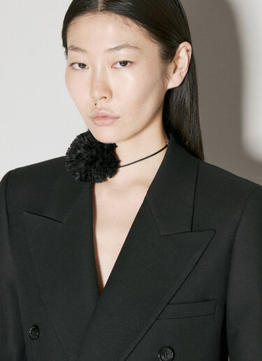 Saint Laurent 실크 새틴 플라워 목걸이 블랙 sla0255078