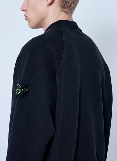 LN-CC® - Stone Island: Crewneck Sweatshirt with Sleeve Logo Patch - Black Stone Island Crewneck Sweatshirt with Sleeve Logo Patch Black sto0165091