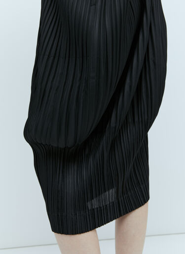 Pleats Please Issey Miyake V Neck Pleated Dress Black plp0254005