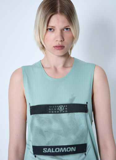 MM6 Maison Margiela x Salomon 徽标图案背心上衣  绿色 mms0261005