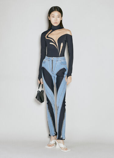 渦巻き模様のボディスーツ Mugler 渦巻き模様のボディスーツ ブラック mug0254010