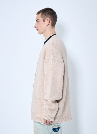 Vetements クラシックパールボタンカーディガン ベージュ vet0160007