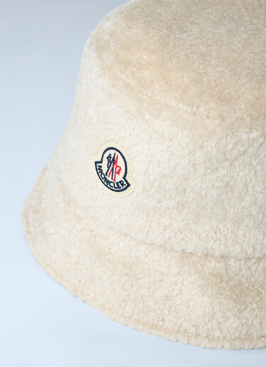Logo Motif Bucket Hat Moncler Logo Motif Bucket Hat Cream mon0263035