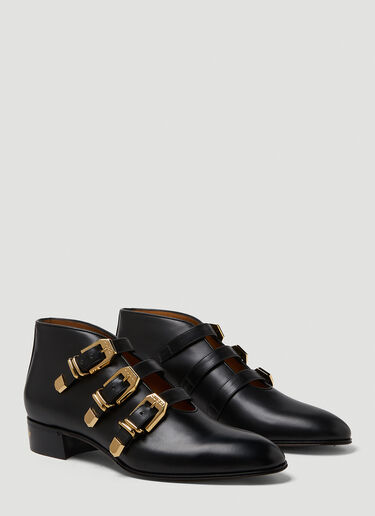 Gucci Hollywood Buckle Ankle Boots Black guc0250092