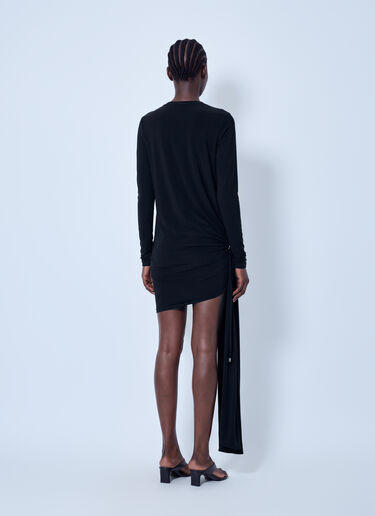 LN-CC® - Sportmax: Asymmetrical Drape Dress - Black Sportmax Asymmetrical Drape Dress Black spx0266033