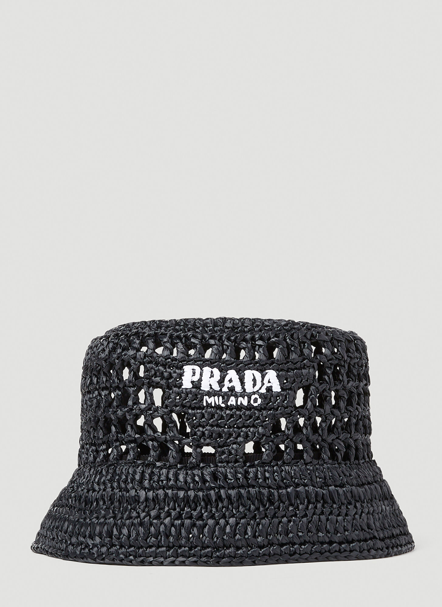 Prada Logo Detail Bucket Hat In Black