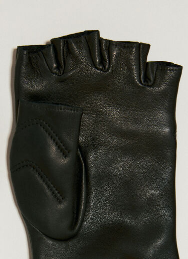 Lanvin x Future Quilted Leather Mittens Black lvf0157015