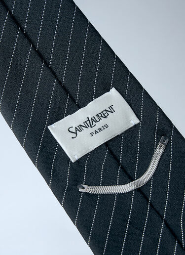 Saint Laurent Silk Satin Tie Black sla0159015
