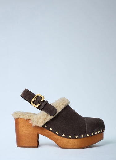 Chloé Jeannette Clog Wedge Brown chl0262032