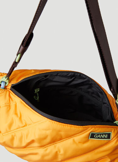 GANNI Quilted Tech Duffle Shoulder Bag Orange gan0247056