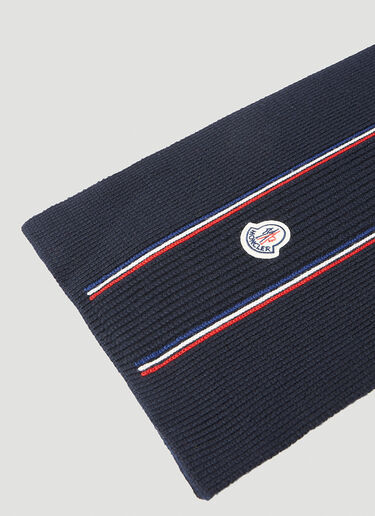 Moncler Logo Patch Scarf Navy mon0153045