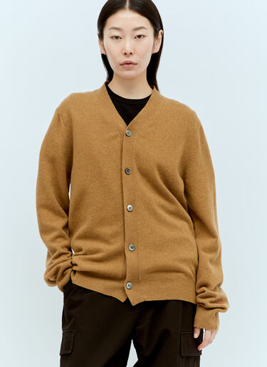 Comme Des Garçons PLAY Wool Knit Cardigan Camel cpl0356011