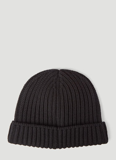 Prada Re-Nylon Trimmed Beanie Hat Black pra0145016