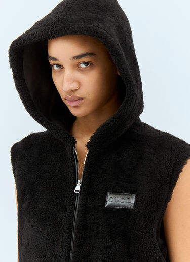 Gucci Reversible Shearling Vest Black guc0257029
