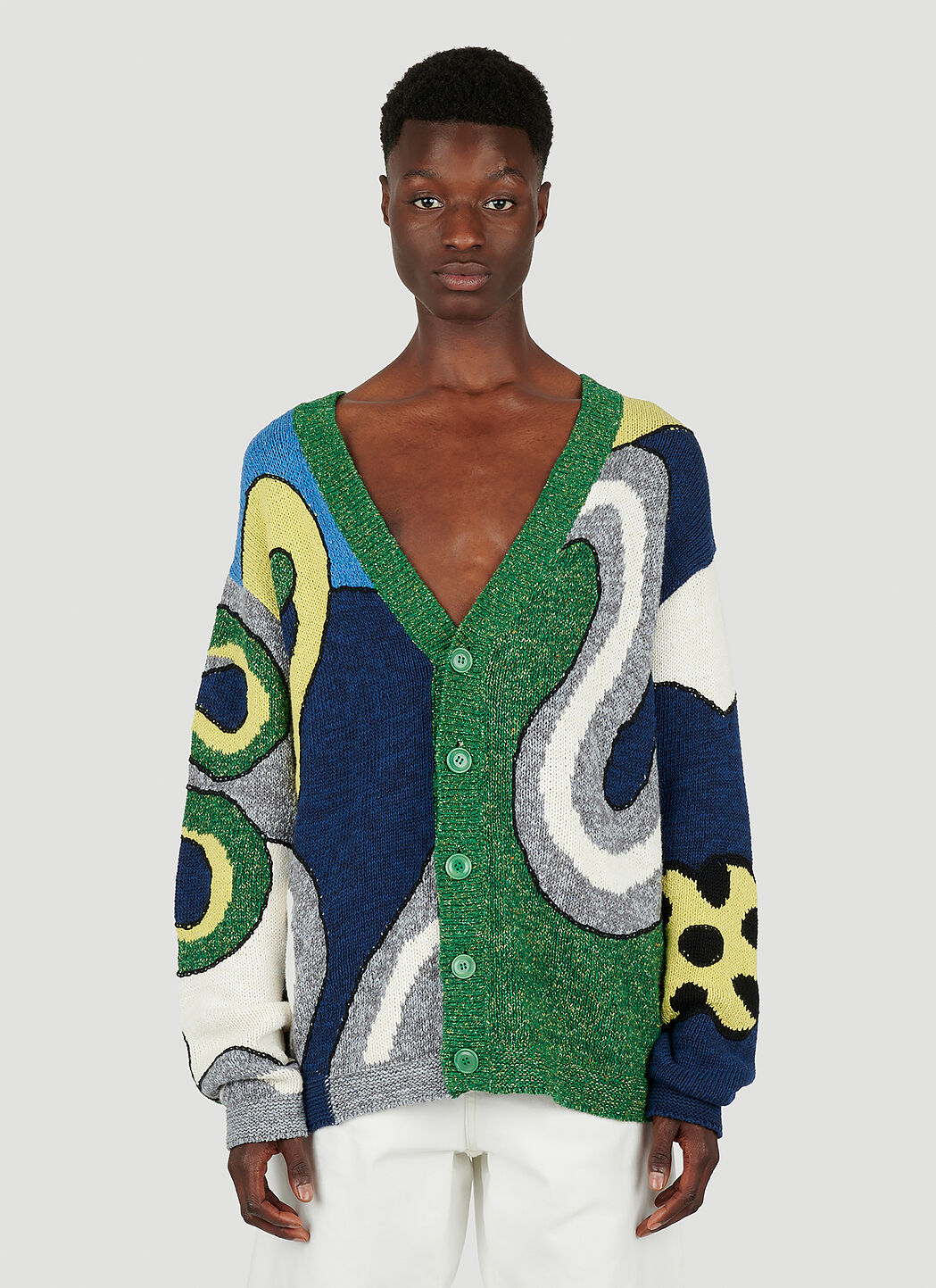 Kenzo Abstract Cardigan in Green LN CC