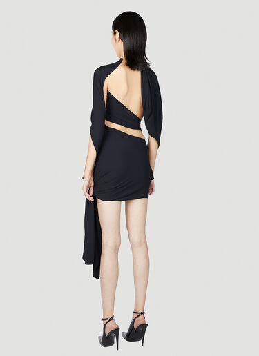 Mugler Draped Cut Out Dress Black mug0251001