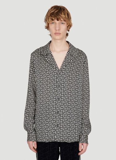 Balmain モノグラムプリントシャツ グレー bln0153002
