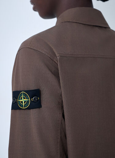 Logo Patch Jacket Stone Island Logo Patch Jacket Brown sto0164040