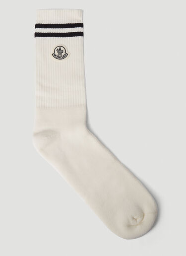 7 Moncler FRGMT Hiroshi Fujiwara 로고 패치 양말 3켤레 팩 멀티컬러 mfr0351002