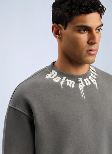 Neck Logo Regular Crewneck Sweatshirt Palm Angels Neck Logo Regular Crewneck Sweatshirt Grey pma0162051
