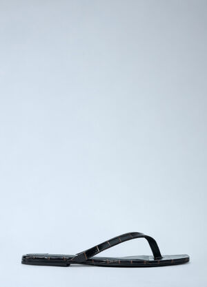 TOTEME Croco-Embossed Flip Flops Brown tot0261024