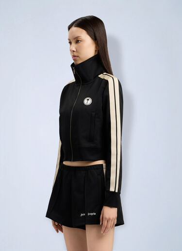 Palm Angels Tree Logo Crop Track Jacket Black pma0264181