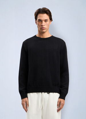Palm Angels Back Curved Logo Sweater Black pma0164273