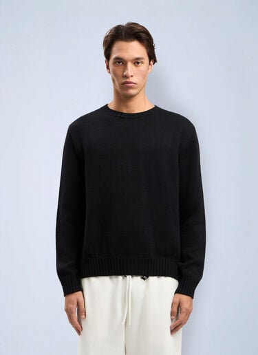 Palm Angels Back Curved Logo Sweater Black pma0164273