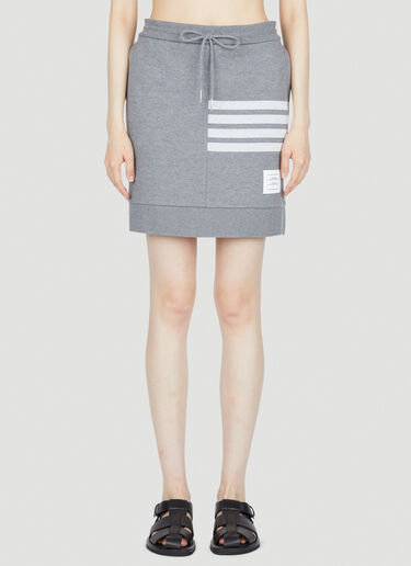 Thom Browne Four-Bar Knitted Mini Tube Skirt Grey thb0253023