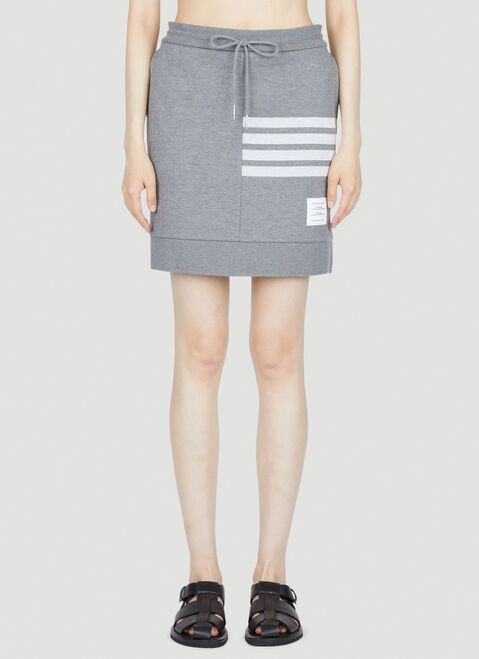 Thom Browne Four-Bar Knitted Mini Tube Skirt White thb0253021