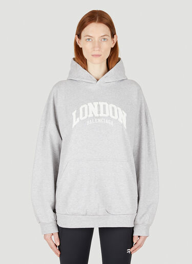 Balenciaga London Hooded Sweatshirt Light Grey bal0248001