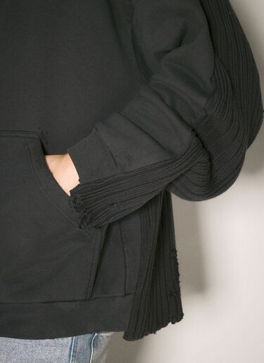 Balenciaga Patched Hooded Sweatshirt Black bal0158007