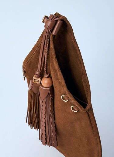 Suede Handbag With Tassels Miu Miu Suede Handbag With Tassels Brown miu0261020