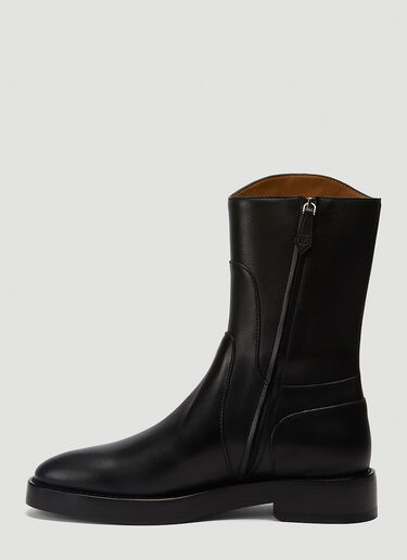 Burberry Porthole Detail Panelled Leather Boots Black bur0144010