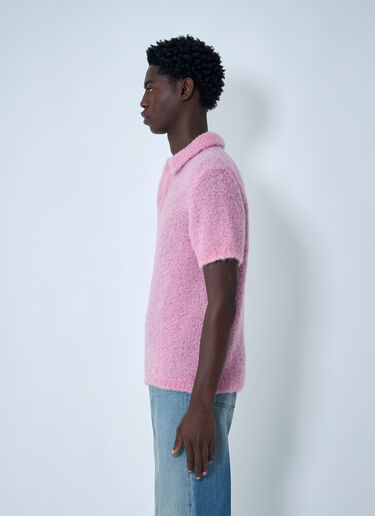 ERL Mohair-Blend Polo Shirt Pink erl0162005