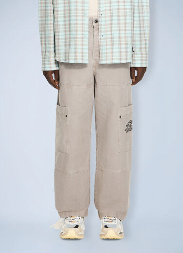 LN-CC® - Off-White: Script Gd Cot Cargo Pant - Red Off-White Script Gd Cot Cargo Pant Red ofw0164189