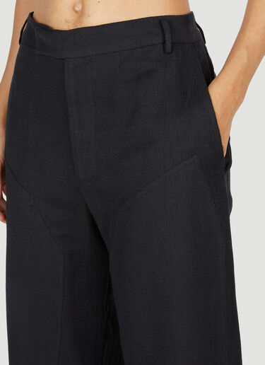 Eckhaus Latta Basketweave Linen Pants Black eck0253005