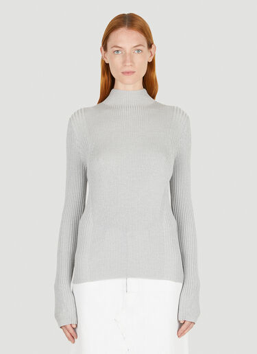 Dion Lee Ribbed Knit Sweater Silver dle0249011
