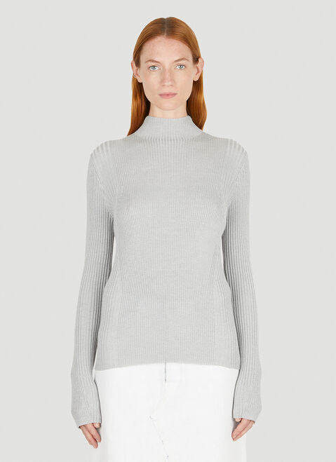 Dion Lee Ribbed Knit Sweater Grey dle0349006