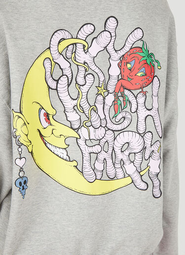Sky High Farm Workwear Perennial Will Sheldon Print Hooded Sweatshirt Grey skh0350017