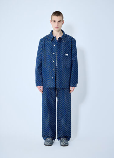 Gucci Cotton Jacquard Pants With GG Shadow Blue guc0159047