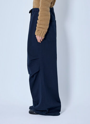 MM6 Maison Margiela Wide-Leg Drawstring Trousers Blue mmm0265009