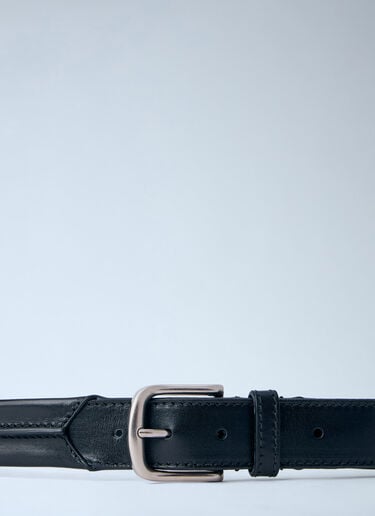 Dries Van Noten Embossead Seam Leather Belt Black dvn0163037