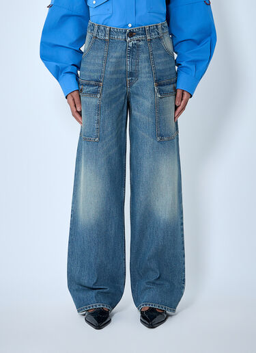 Miu Miu Cargo Denim Jeans Blue miu0264018