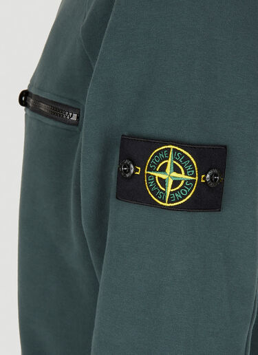 Stone Island Compass Patch Zip Sweatshirt Green sto0150029