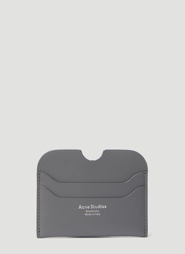 Acne Studios Logo Print Leather Cardholder Grey acn0154057