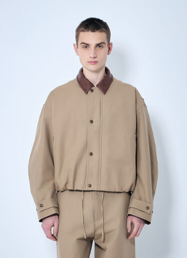 Twill Jacket With Leather Collar Acne Studios Twill Jacket With Leather Collar Beige acn0159002