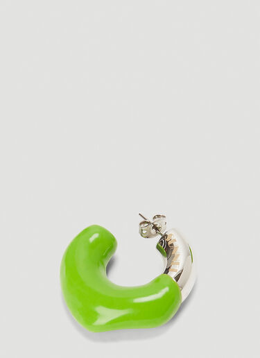 Sunnei Rubberised Small Hoop Earrings Green sun0244010